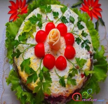 Lobyalı-göbələkli salat (foto resept)