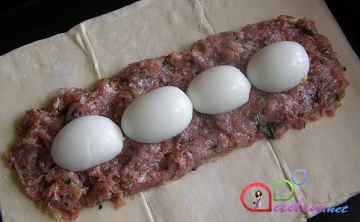 Yumurtalı ət ruleti (foto resept)