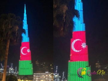 “Bürc Xəlifə” Azərbaycan bayrağına büründü