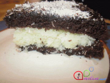 Şokoladlı, kokoslu tort (foto resept)