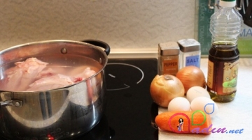 Yumurtalı toyuq supu (foto resept)