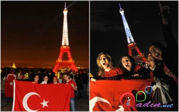Türkiyə bayrağı Eyfeli bəzədi