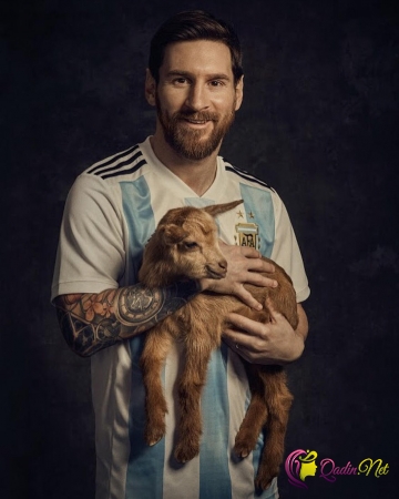 Messi keçilərlə şəkil çəkdirdi -FOTO