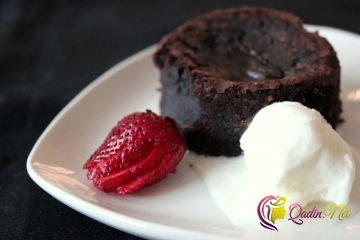 İsti şokoladlı keks (foto resept)
