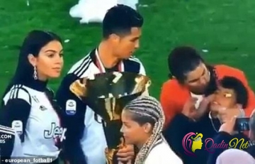 Ronaldo oğlunu kubokla vurub - VİDEO