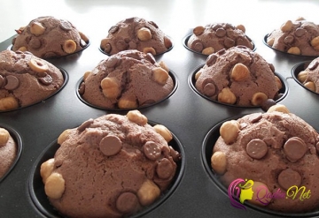 Şokoladlı və fındıqlı muffin (foto-resept)