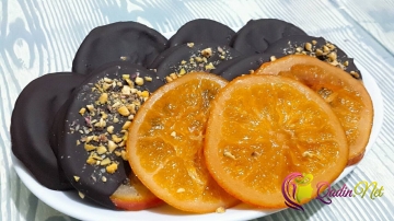 Şokoladlı portağal dilimləri (foto-resept)