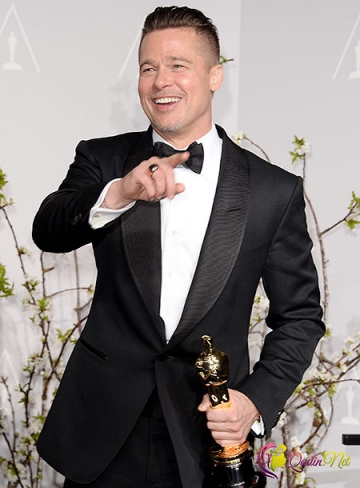 Bred Pitt aktyor kimi ilk "Oscar"ını aldı-FOTO