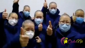 Çinli həkimlər koronavirusa görə saçlarını qırxdırırlar - VİDEO
